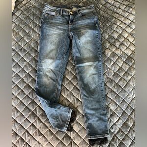 White House Black Market Straight Leg Blue Jeans w/ Lace Detail